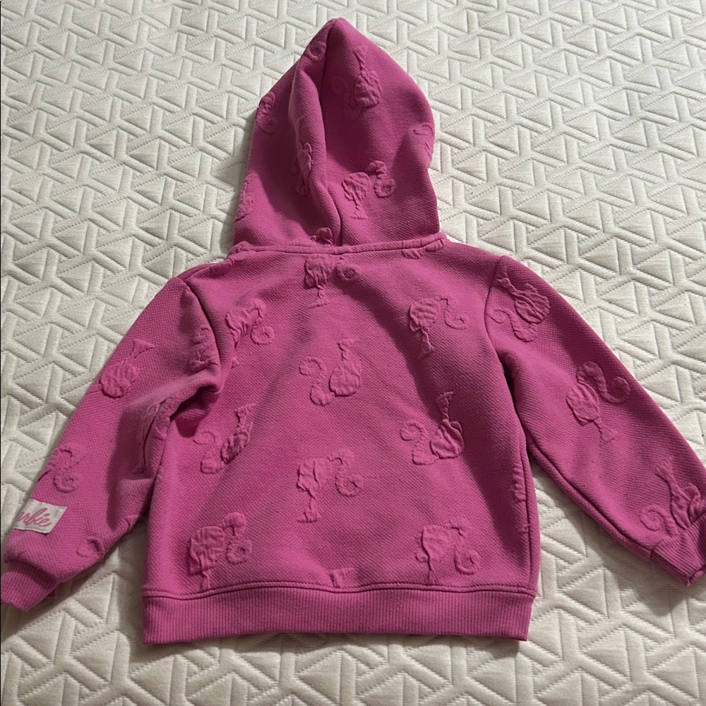 Barbie Embossed Pink Hoodie Size 2T - Picture 4 of 6